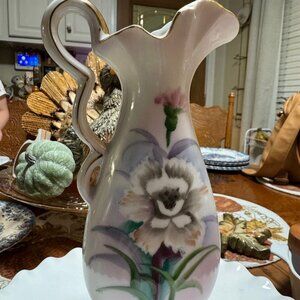 Vintage Japanese Ucagco floral vase with gold trim